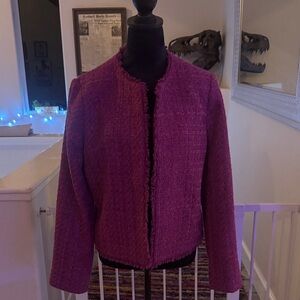 Ann Taylor Fuchsia Tweed Blazer